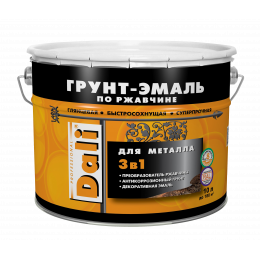 Эмаль 3в1 п/ржавчине DALI  серая, 10л