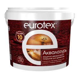 Защитно-декоративное покрытие для древесины Eurotex Аквалазурь, белый  0,9л