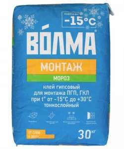 Клей гипсовый монтажный "ВОЛМА-Монтаж мороз", 30 кг