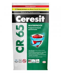 Гидроизоляция цементная обмазочная "Ceresit CR 65", 5 кг