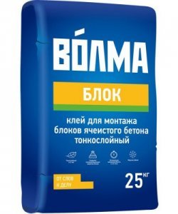 Клей для газобетона "ВОЛМА-Блок", 25 кг