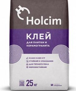 Клей для плитки и керамогранита "Holcim", 25 кг