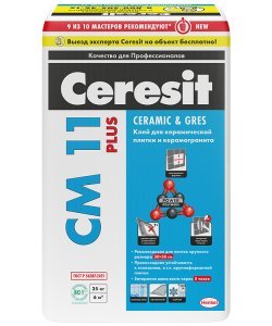 Клей для плитки "Ceresit CM 11 Plus", 25 кг