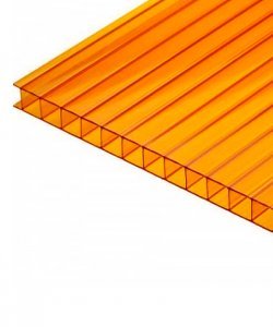 Поликарбонат сотовый оранжевый 4 мм 2,1х6 м